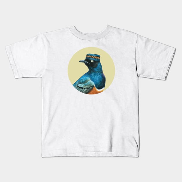 Superb starling Kids T-Shirt by Mikhail Vedernikov